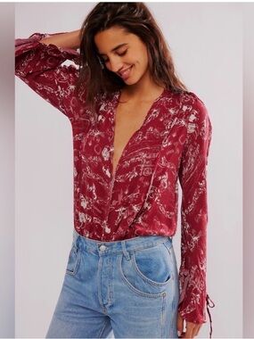 Free People Everything Rosey Bodysuit